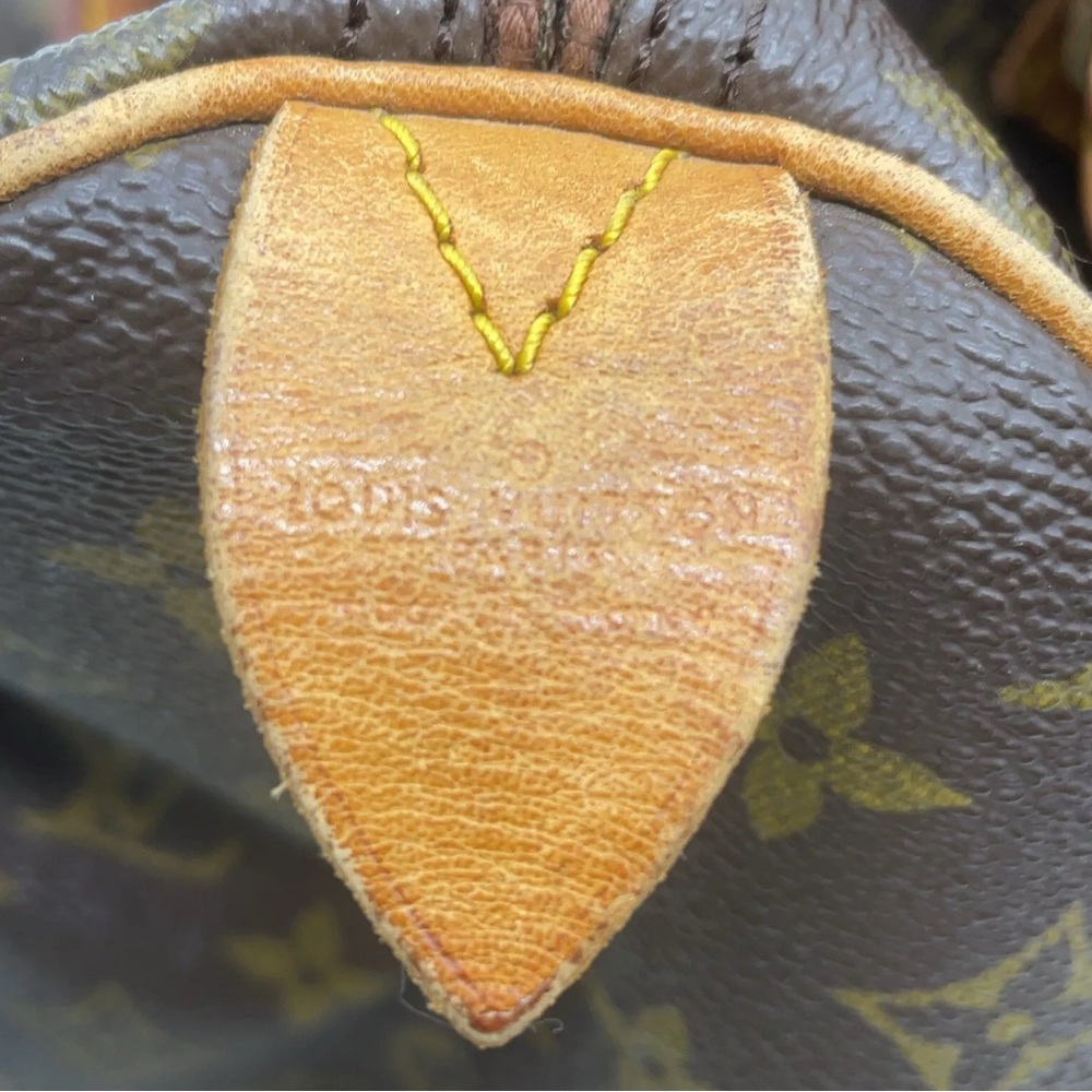 Auth Louis Vuitton Monogram Old Speedy 35  Handbag W/Dustbag/Lock - Picture 13 of 16
